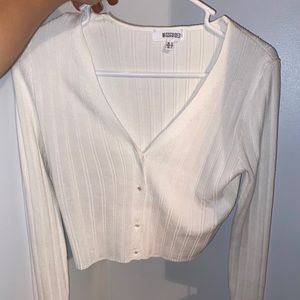 Missguided white cropped cardigan